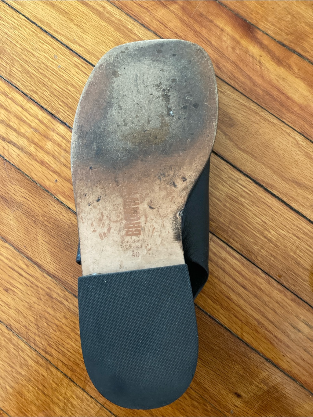 Bronwyn Black Leather Buckle Strap Sandals — image 4 of 7